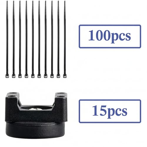 Yookeer 115 Pieces Magnetic Zip Tie Mount Multipurpose Cable Holder Magnets Magnetic Wire Management Bases with Heavy Duty Zip, Mount Nylon Cable Ties in Total (22 mm) - size: 22 mm
