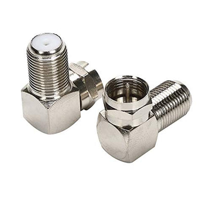 F Type Right Angle 90 Degree Male to Female Cable Connector Coax Adapter Pack of 2