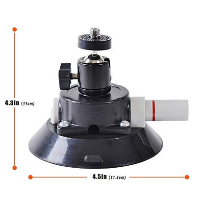 IMT 4.5" Suction Cup Camera Mount with 360 Ball Head, Air Pump Vacuum Suction Mount for Action Camera/DSLR/Camcorders/Phone, Camera Holder on Windshield/Window/Dashboard/Boats - size: 4.5"