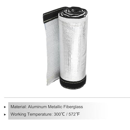 MECCANIXITY 1.5mm Heat Shroud Aluminized Sleeving 2 1/5" ID x 3.2FT Aluminum Metallic Fiberglass Heat Shroud for Fuel Lines Cables Electrical Wiring - size: 2 1/5" ID x 3.2FT