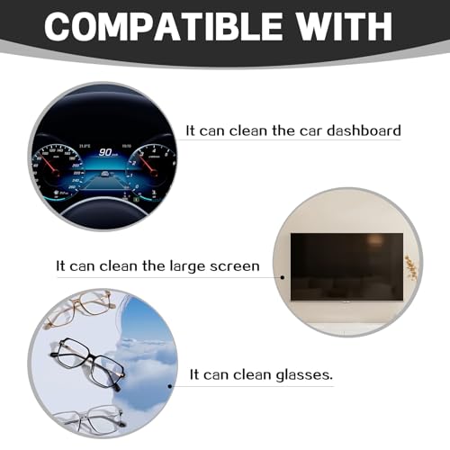 Car Screen Cleaner, Touch Screen Cleaner Cloth for Car, Microfiber Cleaning Pad Car Cleaning Wipes, Car Interior Cleaning Cloth Fit for Car Dashboard/Display/Electronic Devices (Round) - style: Round