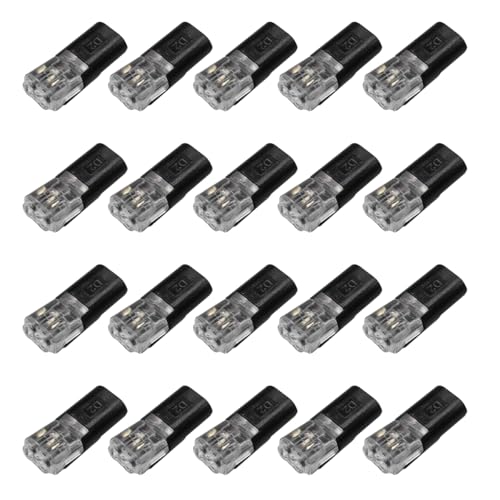 Double Wire Plug-in Connector, 2 Pin Low Voltage Quick Plug-in Wire Terminals, Universal 18-22 AWG Automotive No Wire-Stripping Solderless Led Light Strip Connector (20PCS) - color: 20PCS