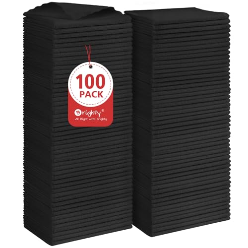 Orighty Microfiber Cleaning Cloth Bulk, 100 Pack, 11.5x11.5 inch, Black - color: Black, size: Pack of 100