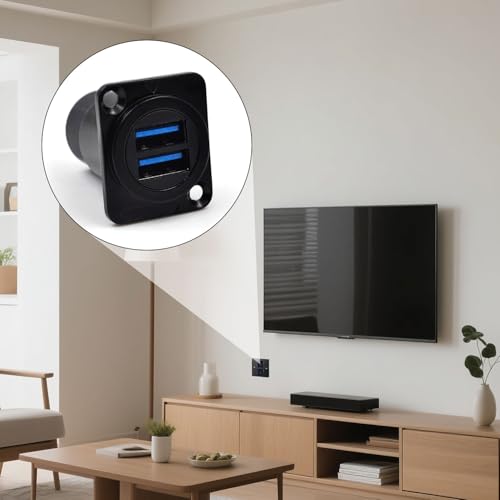 5PCS Dual USB3.0 Panel Mount Female to Female Connector, 2 Ports - color: 5PCS USB3.0