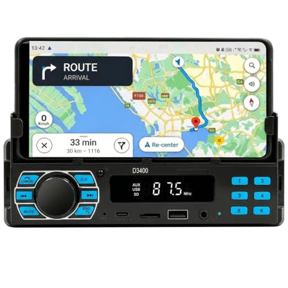 Single DIN Car Stereo Bluetooth Car Radio with FM/MP3/AUX USB Colorful Lights MP3 Player with Mobile Phone Holder Find a Car - color: P5-Phone Holder