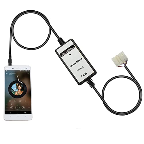 Aux Adapter, Car Stereo CD Changer AUX 3.5mm Interface Adapter for Toyota 5+7 Pin 1998-2002 Corolla,1998-2002 Land Cruiser,1998-2004 Avalon,1998-2003 Highlander,1998-2004 Camry