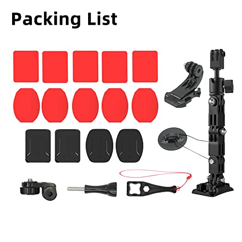 Motorcycle Helmet Chin Mount Kit Compatible with GoPro Hero 13 Black, Hero 12/11/10/9/8/7, DJI Action 6/5 Pro/4/3 and More Action Cameras (Ball Head Motorcycle Helmet Chin Mount) - style: Ball Head Motorcycle Helmet Chin Mount