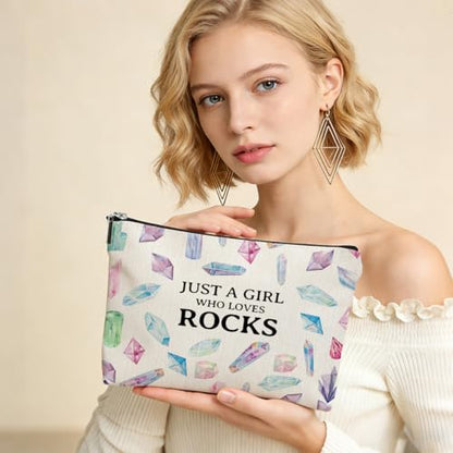 Rock Lover Gifts Makeup Bag, Healing Crystals Lover Gifts Cosmetic Bags - color: Multicolor 019
