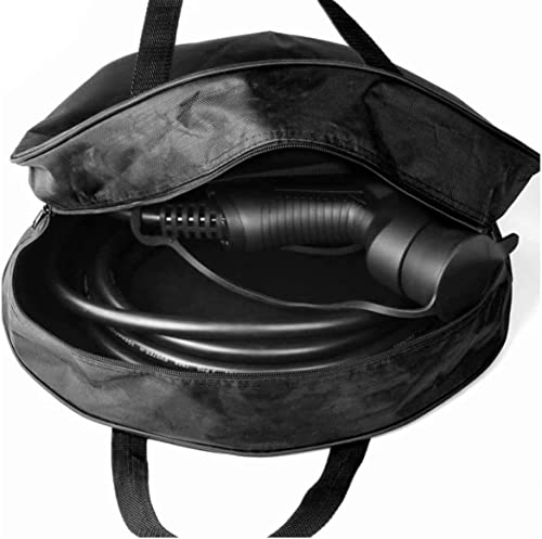 Round Cable Organizer Bag - Heavy Duty Water Resistant Cable Management Storage Bag - Perfect for Jumper Cables, RV Sewer Pipe, EV Charging Cord Storage, Camper and Garden Hoses