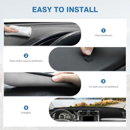 FIILINES Dash Cover for 2010-2024 Toyota 4Runner, Dashboard Mat Exact Fit for 4Runner Interior Accessories Dashboard Pad Carpet Dash Mat Sunshade Non-Slip Polyester Protector No Glare Black - size: For 4Runner 2010-2024