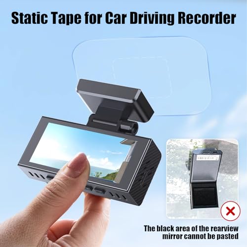 Dashcam Windshield Sticker, Sturdy CAR HUD Screen Sticker Film Easily Prevent Scratching & Falling, Durable and Reusable Windshield Applicator for On Dash Cam (6)
