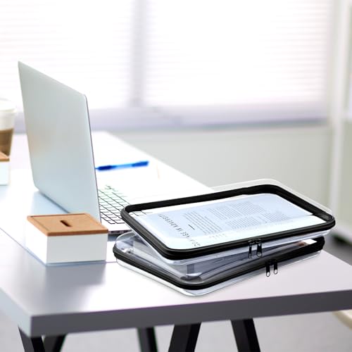 Sanwuta 6 Clear Hard Zipper Case, Black, 12.6 x 9 x 2 Inch - color: Black, size: 12.6 x 9 x 2 Inch