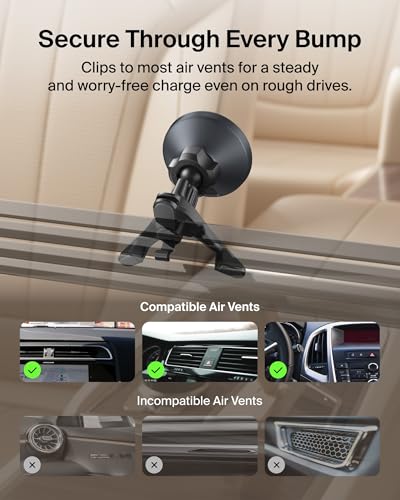 Belkin Qi2 15W Magnetic Wireless Vent Mount, Fast Charging Car Charger - style: Vent Mount