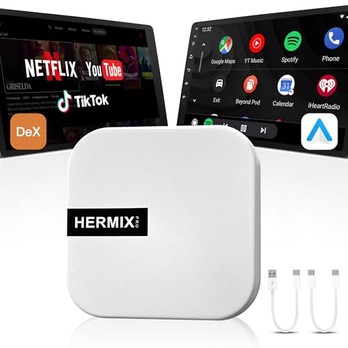Android Auto Wireless Adapter Compatible with Samsung DeX,Wireless Android Auto Adapter Support YouTube, Netflix,Car Streaming Device,DeX Station, Desktop Experience for Car (White)