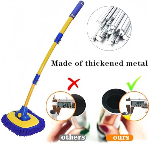 BMLEI Car Wash Brush with Long Handle, Cleaning Mop Car Wash Kit,Blue - color: Bue01