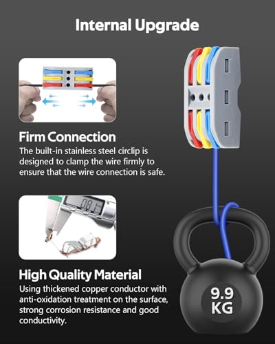 ALITOVE 25pcs Lever Wire Connectors 3 Port Quick Wire Connector 3 in 3 Out - size: 25PCS, style: 3 in 3 out