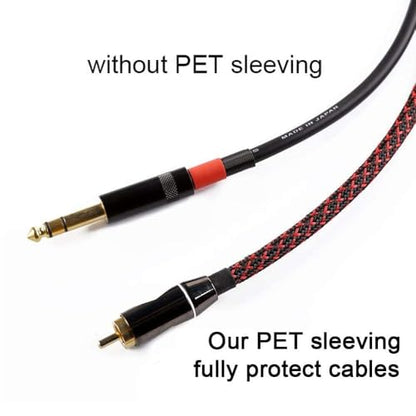 25ft - 3/4 Inch Cable Management Sleeve Protector,Wire Loom PET Expandable Wire Sleeving for Office TV Computer Home Theater Engine Bay Cord Organizer,Protect Cables from Pet Cat Dog Chewing,BlackRed