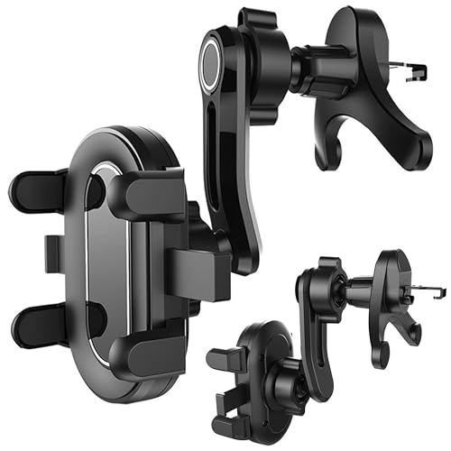 Car Vent Phone Mount with Swing Arm, Air Vent Clip Car Holder with Metal Hook, Cell Phone Holder for Your Car, Universal No-Blocking Hands-Free Cases-Friendly, for 4.7-6.9" Smartphone (Black)