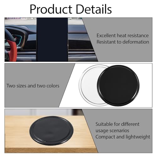 8 Pcs Sticky Gel Pads Reusable Silicone Non Slip Gel Pads Multi Function Removable Dashboard Mat Non Slip Sticky Mat for Car Dashboard Phone, Glass, Mirrors, Keys (White and Black)