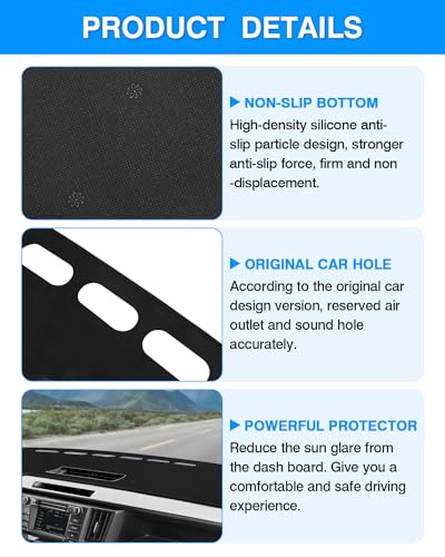 Cartist Custom Fit for Dash Cover Mat Toyota RAV4 2013-2018 Accessories Suede Dashboard Cover Nonslip Dashboard Mat Protector Sunshade No Glare Black - size: dash mat for Toyota RAV4 2013-2018