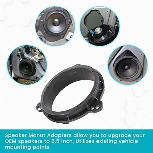 NuIth Door Speakers Adapter with Speaker Wiring Harness Fit for Select 1998-2015 Toyota 4 Runner/RAV4/ Corolla, Scion 2004-2014 Aftermarket Car 6.5 Inch Speaker Adapters Rings Kit