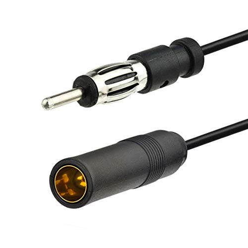Bingfu Car FM AM Radio Antenna Extension Cable 16.5 feet / 5m Cord DIN Plug Connector Coaxial Cable for Vehicle Truck Car Stereo Head Unit CD Media Receiver Player - size: 16.5ft / 5m