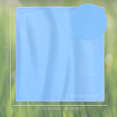 Eco-Fused Oversized Microfiber Cleaning Cloths XL - 5 Pack - 12 x 12 - Double-Sided - Microfiber & Suede for Smartphones, LCD TV, Tablets, Laptop, Camera Lenses & Other Surfaces - color: 5 Pack - 12 X 12" (Blue)