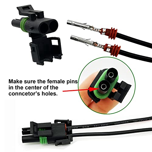 18-14 AWG 2 Pin Connector Waterproof Weather Pack Connectors Kit, 15 Set - size: 18-14AWG 15Set