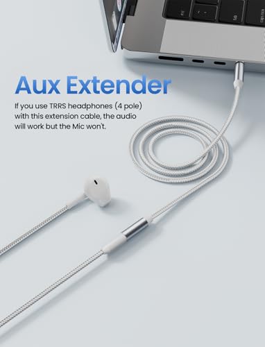 3.5mm Headphone Extension Cable 10FT, Male to Female TRS Stereo Cord - size: 10FT
