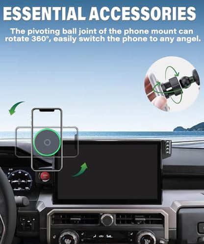 Car Phone Mount for 2024 2025 2026 Toyota Tacoma/2025 4Runner Accessories - size: fit for 2024-2026 Tacoma/2025 4Runner (14 Inch)