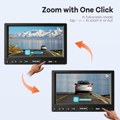 2 Solar Magnetic Wireless Trailer Camera System, 7" IPS DVR Screen + Solar Powered Night Vision Rear Camera, 100% No Wiring Waterproof Backup Camera System for RV Truck Trailer Hitch, BS2 - size: 7" 2-Cam