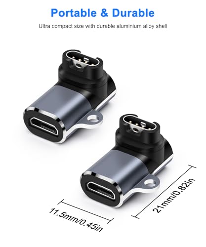 Watch Charging Adapter, AIYEEN Micro USB Female to Male Adapter Charging Port Compatible with Garmin Fenix 7/7S/7X/6/6X/6S, etc., Micro USB Watch Charger with Anti-Lost Buckle