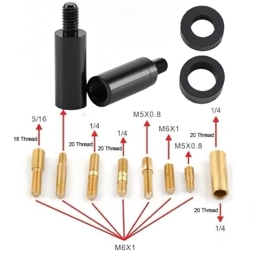 5 Inch Car Short Antenna – Aluminum Alloy American Flag Auto Radio Antenna for AM/FM Universal Replacement with 10 Adapters & 2 Washers, Fits Ford F-150 Jeep Wrangler Toyota Tacoma Honda CR-V