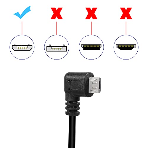 QIANRENON 90° Micro USB Panel Flush Mount Waterproof Extension Cable Micro USB 5 Pin Right Angle Male to Female Connector for Fixied on Dashboard of Car,Boat,Motorcycle,28cm/11in (Right Bend) - style: Right Bend