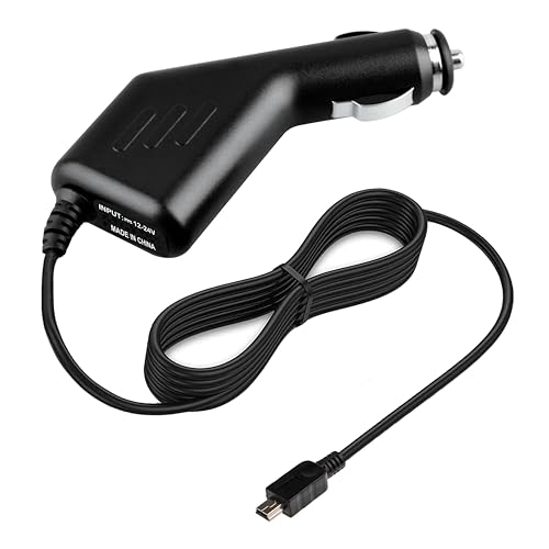Mini USB 24V Car Charger Cable 4ft for Garmin Nuvi GPS Truck Navigator, Straight Mini-B Connector Power Cord, Compatible with Nuvi 40LM, 42LM, 44LM, 50LM, 52LM, 54LM, 56LM, 58LM - CHMNS