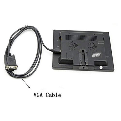 CAMECHO 9 Inch LCD Monitor HD Color Screen, 2 Video Input/HDMI/VGA, Support Car Backup, Mini PC Display, CCTV, Home Security, with Remote Control