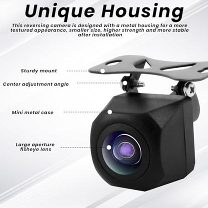 AHD 720P Metal Backup Camera, Car Rear View Camera License Plate Bracket, 170° Wide Angle License Plate Rear View Camera with Clear Night Vision for Car/SUV/RV/Truck(HD/AHD)