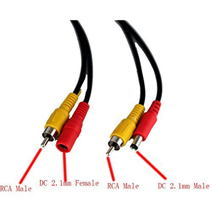 E-Kylin 65FT Backup Camera Video Extension Cable for Truck, RCA Power 2-in-1 Video Cable for CCTV Security Monitor, Bus Trailer Reverse Car Parking (20 Meters) - size: 20m/65ft