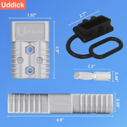 175A Battery Quick Connector with Dust Cover,Battery Quick Disconnect Wire Harness Plug Kit for Car Forklift Motor Winch Trailer（4PC 1/0AWG 4Covers - size: 4PC 1/0AWG 4Covers