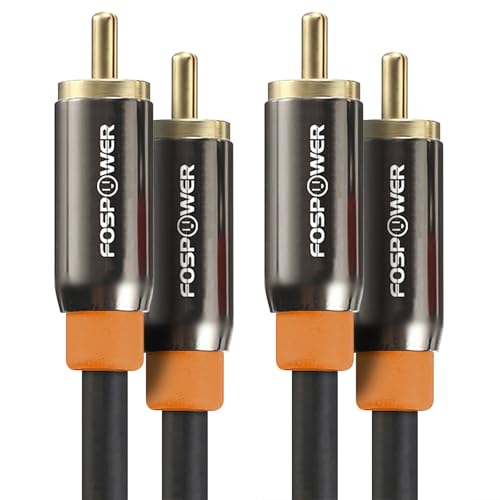 FosPower Digital Audio Coaxial Cable [24K Gold Plated Connectors] Premium S/PDIF RCA Male to RCA Male for Home Theater, HDTV, Subwoofer, Hi-Fi Systems - 10ft/2Pack - size: 10Feet-2Pack