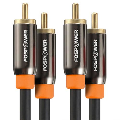 FosPower Digital Audio Coaxial Cable [24K Gold Plated Connectors] Premium S/PDIF RCA Male to RCA Male for Home Theater, HDTV, Subwoofer, Hi-Fi Systems - 10ft/2Pack - size: 10Feet-2Pack