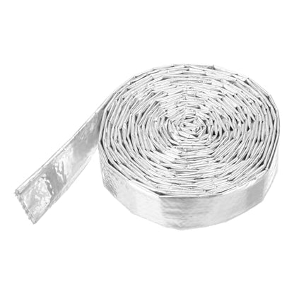 MECCANIXITY Heat Shroud Aluminized Sleeving 9/16" ID x 5.9FT Aluminum Metallic Fiberglass Heat Shroud for Fuel Lines Cables Electrical Wiring - size: 9/16" ID x 5.9FT