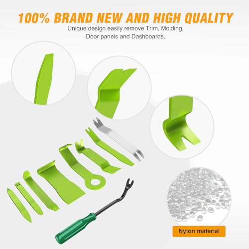 GOOACC 9PCS Auto Trim Removal Tool Kit Green - color: 9pcs Trim Removal Tool Green