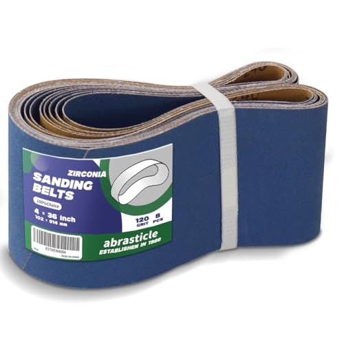 4" x 36" Zirconia Sanding Belts for Metal - 4 x 36 Inch Zirconia Metal Grinding Sand Paper, 8 PCS 120 Grits, Perfect for Knife Blade Sharpening, Metal Polishing, Derusting, Woodworking - size: 4" x 36" 120 Grit(8 pack)
