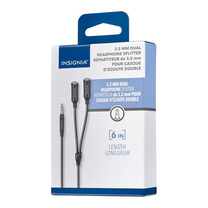 INSIGNIA Premium Audio Cables & Components – High-Fidelity Sound, Durable Materials, Compatible with Home Theater, Studio & Hi-Fi Systems (3.5mm Dual Headphone Spiltter, One Size) - color: 3.5mm Dual Headphone Spiltter, size: One Size