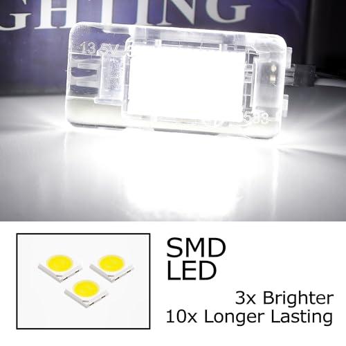 iJDMTOY Xenon White 50mm 18-SMD Full LED Side Door Courtesy Lights, Footwell Lights, Compatible With BMW F40 F44 G20 G21 G22 G23 G26 G80 G82 G83 1 2 3 4 Series Z4, etc