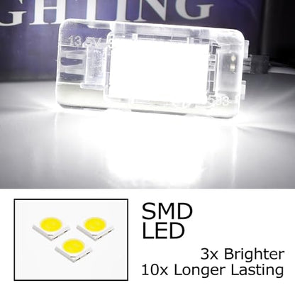 iJDMTOY Xenon White 50mm 18-SMD Full LED Side Door Courtesy Lights, Footwell Lights, Compatible With BMW F40 F44 G20 G21 G22 G23 G26 G80 G82 G83 1 2 3 4 Series Z4, etc