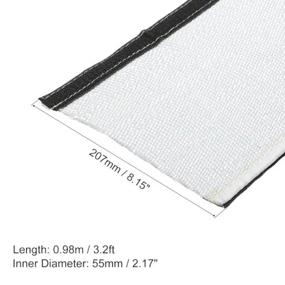 MECCANIXITY 1.5mm Heat Shroud Aluminized Sleeving 2 1/5" ID x 3.2FT Aluminum Metallic Fiberglass Heat Shroud for Fuel Lines Cables Electrical Wiring - size: 2 1/5" ID x 3.2FT