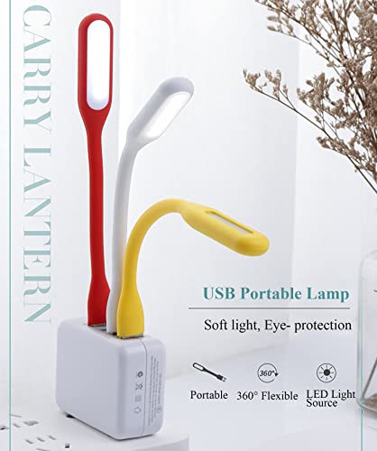 Mini Flexible Light, Portable USB Led Reading Night Lamp for PC Laptop Computer Notebook Power Bank - 2 Pack (Red) - color: Red