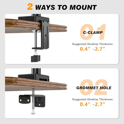 TVON Single Monitor Stand & Monitor Arm Desk Mount up to 35 Inches - size: Single Monitor Stand